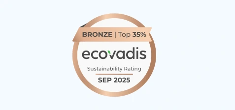 Ecovadis Certification for Top 35% Sustainability Rating.